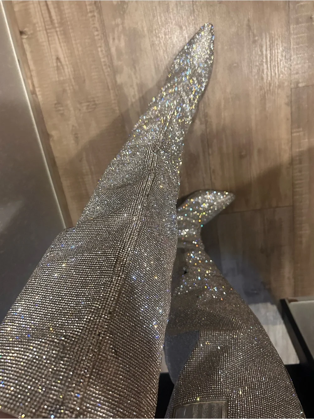 Dollskill Bling rhinestone crystal thigh high boots woman’s sz 7